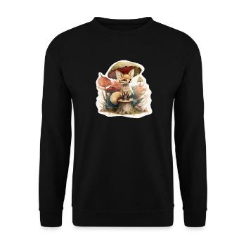 Cute Desert Fox - Unisex Sweatshirt - black - Front - Alina (178cm) & Michal (187cm)