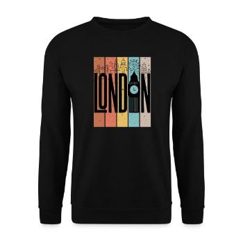London Skyline Stripes Graphic - Unisex Sweatshirt - black - Front - Alina (178cm) & Michal (187cm)