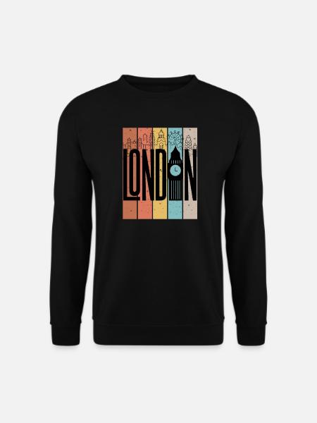 London Skyline Stripes Grafik - Unisex Pullover - Schwarz