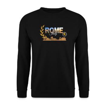 Rome Italy Skyline Collage - Unisex Sweatshirt - black - Front - Alina (178cm) & Michal (187cm)
