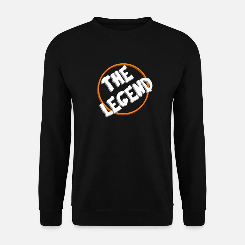 Retro The Legend Logo in orangefarbenem Kreis - Unisex Pullover - Schwarz
