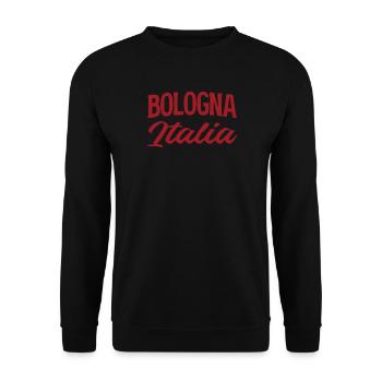 Bologna Italia Vintage Script - Unisex Sweatshirt - black - Front - Alina (178cm) & Michal (187cm)