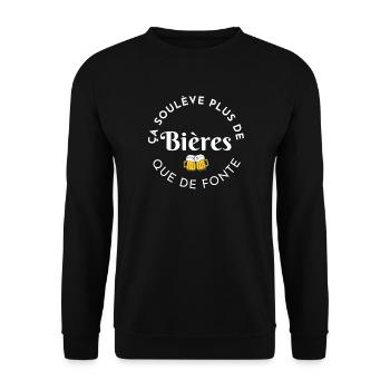 Beers Over Iron Circular Logo - Unisex Sweatshirt - black - Front - Alina (178cm) & Michal (187cm)