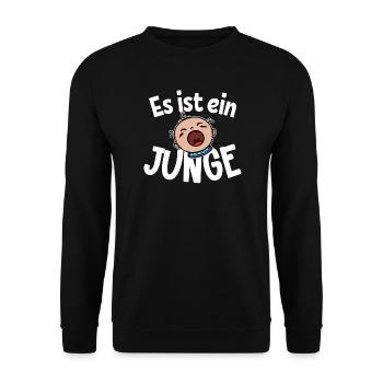 Schwanger Statement Geburt Familienglück Baby - Unisex Pullover - Schwarz - Vorne - Alina (178cm) & Michal (187cm)