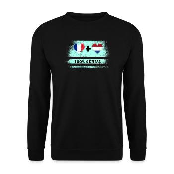 Flag France and Netherlands 100% awesome - Unisex Sweatshirt - black - Front - Alina (178cm) & Michal (187cm)