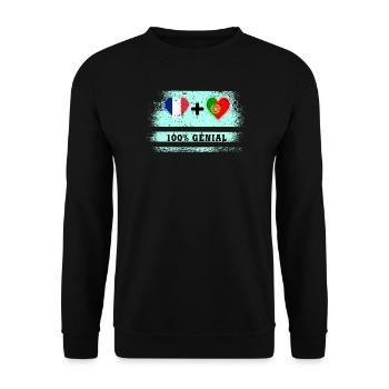 Drapeau France et Portugal 100% génial - Sweat-shirt Unisexe - noir - Devant - Alina (178cm) & Michal (187cm)