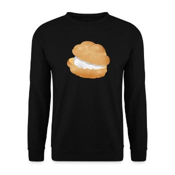 Illustration of a cream filled cream puff - Unisex Sweatshirt - black - Front - Alina (178cm) & Michal (187cm)