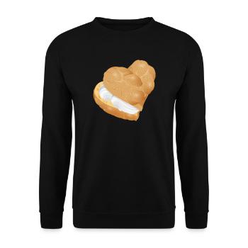 Cream filled cream puff heart - Unisex Sweatshirt - black - Front - Alina (178cm) & Michal (187cm)