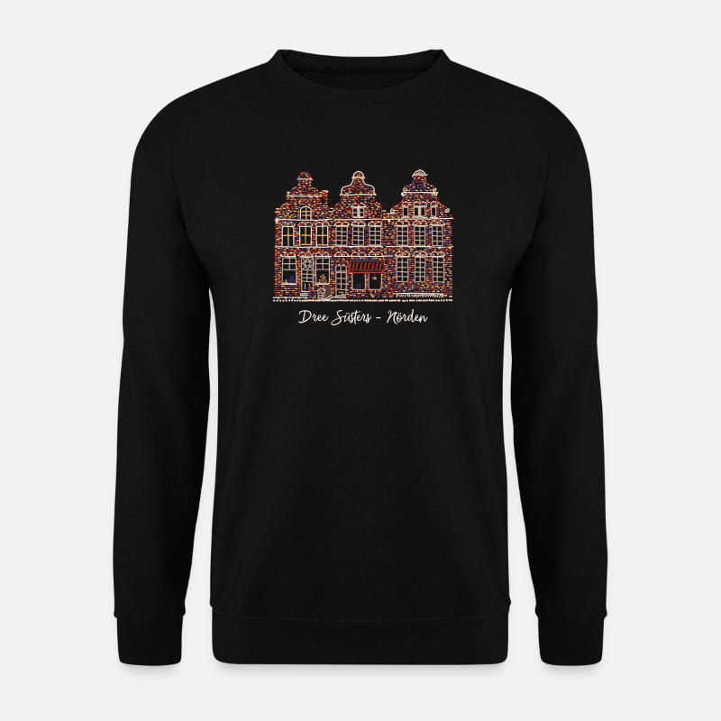 Norden, Ostfriesland, Drei Schwestern Plattdeutsch - Unisex Pullover - Schwarz