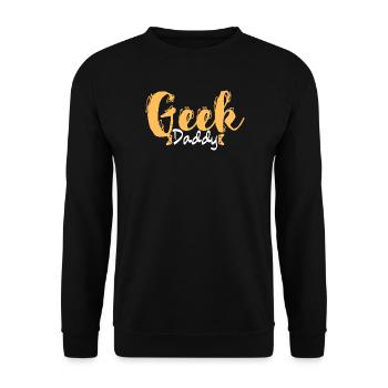 Geek Daddy Icon Tee - Unisex Pullover - Schwarz - Vorne - Alina (178cm) & Michal (187cm)