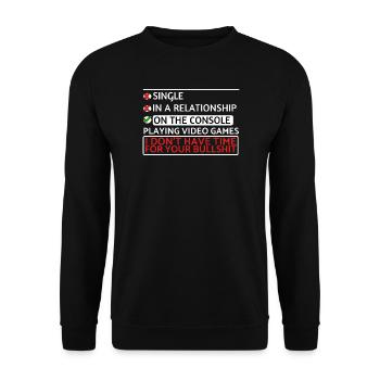 Gamer Single: Console-Only Attitude - Unisex Sweatshirt - black - Front - Alina (178cm) & Michal (187cm)