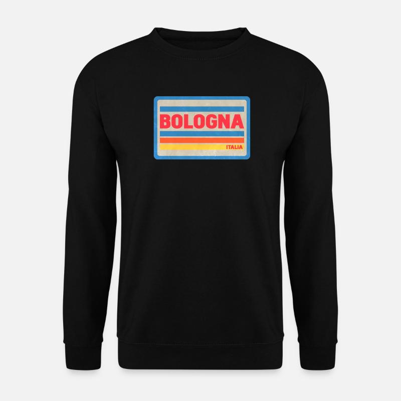 Bologna Italia Vintage Streifen - Unisex Pullover - Schwarz