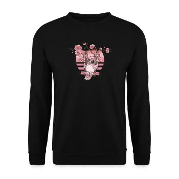 Cute owl - Unisex Sweatshirt - black - Front - Alina (178cm) & Michal (187cm)