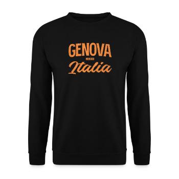 Genova Italia Vintage Typografie - Unisex Pullover - Schwarz - Vorne - Alina (178cm) & Michal (187cm)