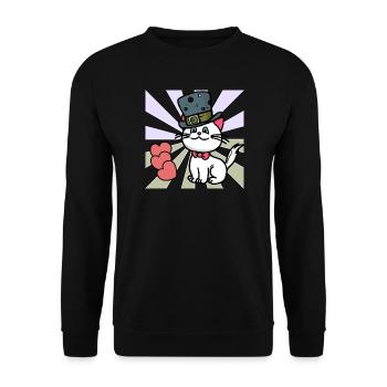 Cat Hearts Children Birthday Gift Baby - Unisex Sweatshirt - black - Front - Alina (178cm) & Michal (187cm)