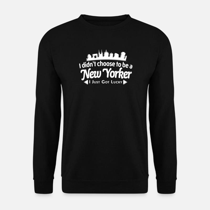 New Yorker Skyline hatte Glück - Unisex Pullover - Schwarz