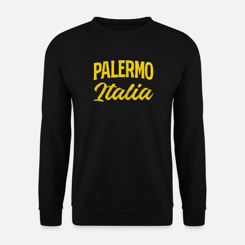 Palermo Italia Gelb Script - Unisex Pullover - Schwarz