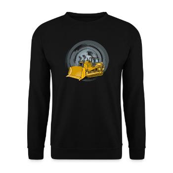 Bulldozer, Planierraupe, Kettenräumer - Unisex Pullover - Schwarz - Vorne - Alina (178cm) & Michal (187cm)
