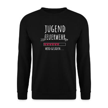 Jugendfeuerwehr Freiwillige Feuerwehr Geschenk - Unisex Pullover - Schwarz - Vorne - Alina (178cm) & Michal (187cm)