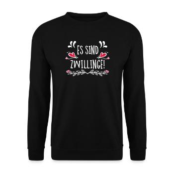 Babybauch Statement Schwangerschaft Schwanger Herz - Unisex Pullover - Schwarz - Vorne - Alina (178cm) & Michal (187cm)