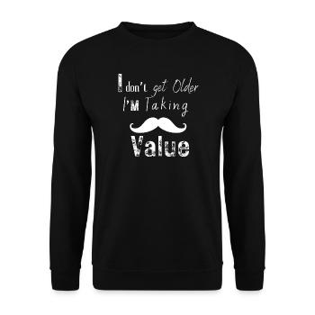 Ne vieillis pas, je prends de la valeur - Sweat-shirt Unisexe - noir - Devant - Alina (178cm) & Michal (187cm)