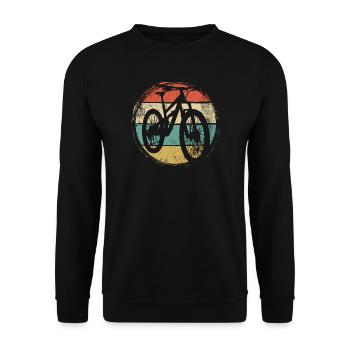 Retro Cycle Sunset Stripes - Unisex Sweatshirt - black - Front - Alina (178cm) & Michal (187cm)