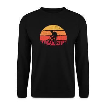Silhouette du coucher de soleil du cycliste jumeau - Sweat-shirt Unisexe - noir - Devant - Alina (178cm) & Michal (187cm)