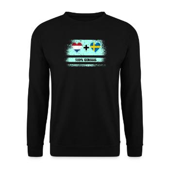 Drapeau 100% Genius de la Suède et des Pays-Bas - Sweat-shirt Unisexe - noir - Devant - Alina (178cm) & Michal (187cm)