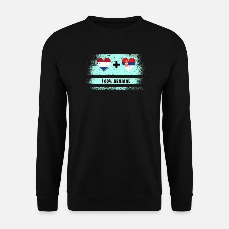 Serbien und die Niederlande 100% Genius Flagge - Unisex Pullover - Schwarz
