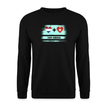 Have you put the Netherlands and Switzerland in your heart? - Unisex Sweatshirt - black - Front - Alina (178cm) & Michal (187cm)