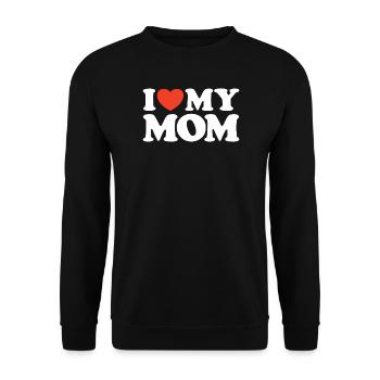 I love my Mom Heart Shirt - Unisex Sweatshirt - black - Front - Alina (178cm) & Michal (187cm)