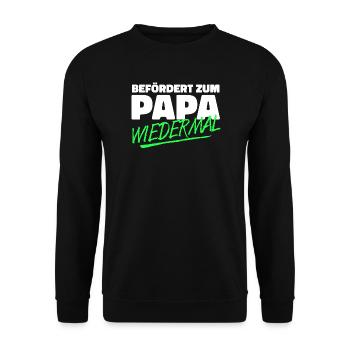 Papa Cooler Spruch Familie Eltern Schwanger Baby - Unisex Pullover - Schwarz - Vorne - Alina (178cm) & Michal (187cm)