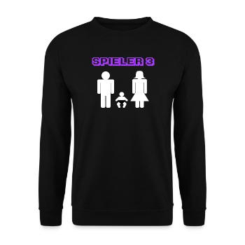 Elternschaft Statement Schwanger Baby Geboren - Unisex Pullover - Schwarz - Vorne - Alina (178cm) & Michal (187cm)