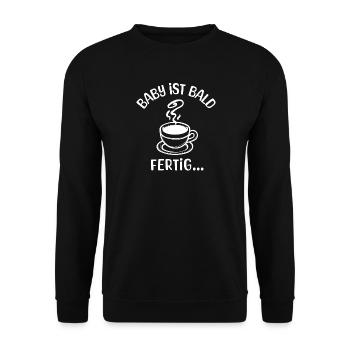 Schwangerschaft Babybauch Schwanger Statement Mama - Unisex Pullover - Schwarz - Vorne - Alina (178cm) & Michal (187cm)