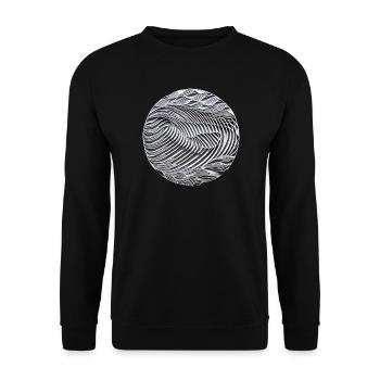 Abstrakte Schwarzweißwellen - Unisex Pullover - Schwarz - Vorne - Alina (178cm) & Michal (187cm)