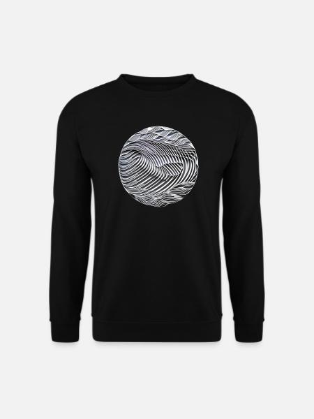 Abstrakte Schwarzweißwellen - Unisex Pullover - Schwarz