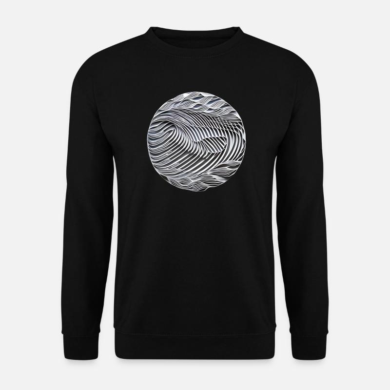 Ondes abstraites noir et blanc - Sweat-shirt Unisexe - noir
