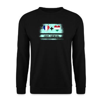 Frankreich und Ungarn 100% tolle Flagge - Unisex Pullover - Schwarz - Vorne - Alina (178cm) & Michal (187cm)