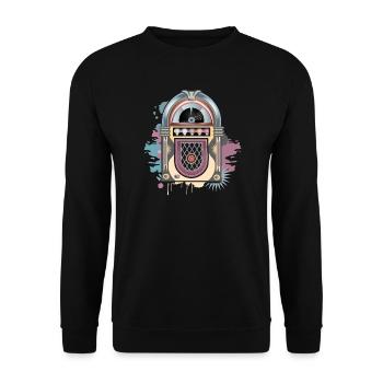 Jukebox au look graffiti rétro aux couleurs vintage - Sweat-shirt Unisexe - noir - Devant - Alina (178cm) & Michal (187cm)