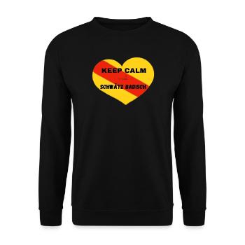 Keep calm and schwätz Badisch - Unisex Pullover - Schwarz - Vorne - Alina (178cm) & Michal (187cm)