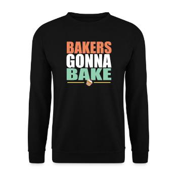 Backen Bäcker gehen zum Backen - Unisex Pullover - Schwarz - Vorne - Alina (178cm) & Michal (187cm)