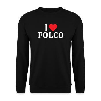 t-shirt I love Folco t-shirt idée cadeau - Sweat-shirt Unisexe - noir - Devant - Alina (178cm) & Michal (187cm)