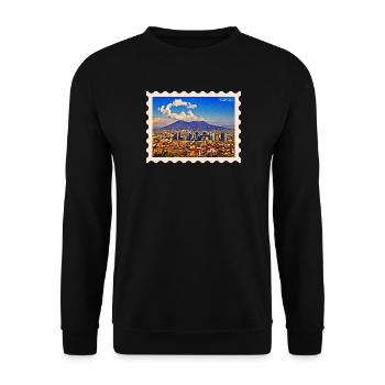 Napoli Skyline Vesuvio - Unisex Pullover - Schwarz - Vorne - Alina (178cm) & Michal (187cm)