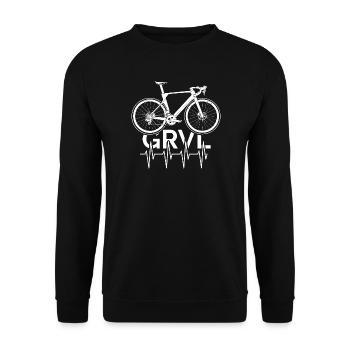 Gravelbike Roadbike Heartbeat Logo Team Symbol - Unisex Pullover - Schwarz - Vorne - Alina (178cm) & Michal (187cm)