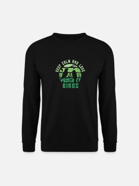 Keep calm and love birds - Unisex Sweatshirt - black