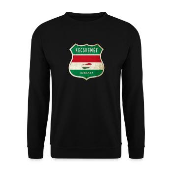 Design du drapeau de la Hongrie à Kecskemét - Sweat-shirt Unisexe - noir - Devant - Alina (178cm) & Michal (187cm)