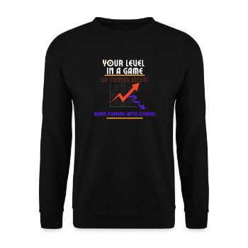 Montez de niveau en solo, jouez avec d’autres - Sweat-shirt Unisexe - noir - Devant - Alina (178cm) & Michal (187cm)