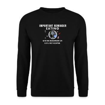 Manger avec le micro allumé - Sweat-shirt Unisexe - noir - Devant - Alina (178cm) & Michal (187cm)