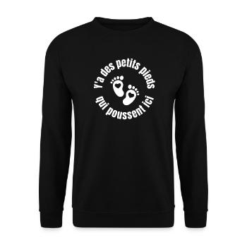 bébé, future maman, enceinte, naissance - Sweat-shirt Unisexe - noir - Devant - Alina (178cm) & Michal (187cm)