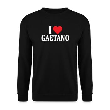 t-shirt I love Gaetano t-shirt gift idea - Unisex Sweatshirt - black - Front - Alina (178cm) & Michal (187cm)